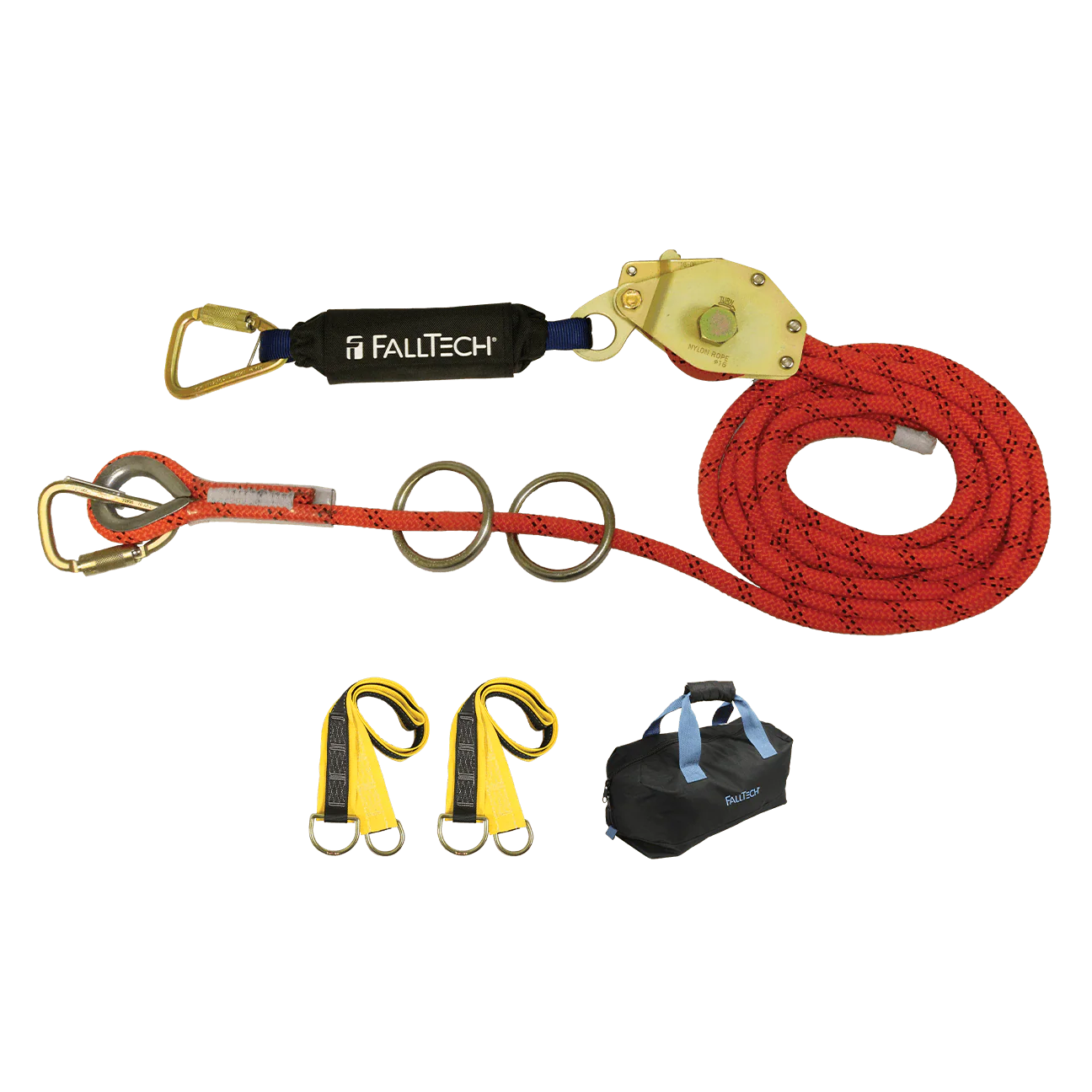 100' Temporary Rope HLL System; 2-person with Kernmantle Rope