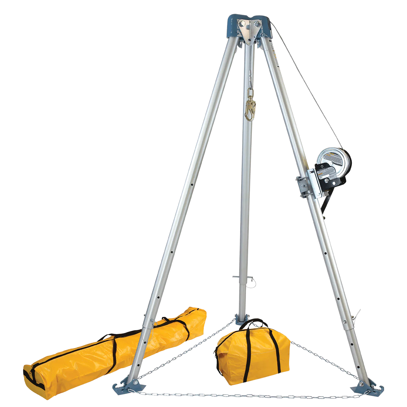 11' Confined Space Tripod System with 60' Stainless Steel Personnel Winch