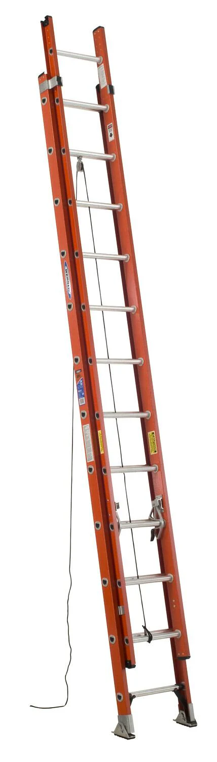 Vestil Manufacturing Corp Fiberglass Extension Ladders with Aluminum Rungs